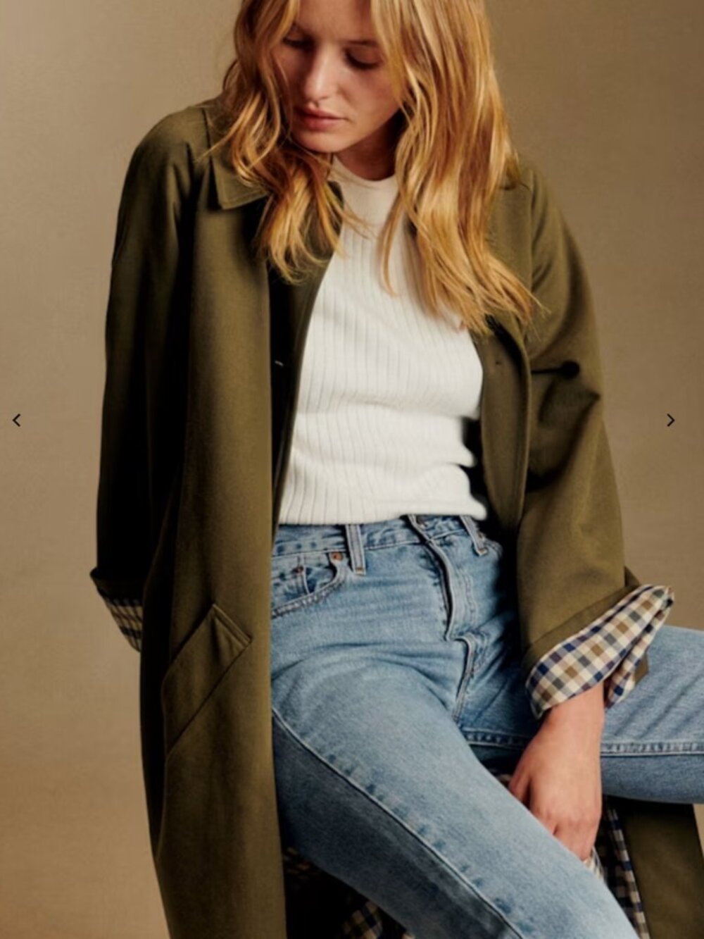 Sezane Clyde Trench Coat in Dark Green Women’s Long Coat - Classic
